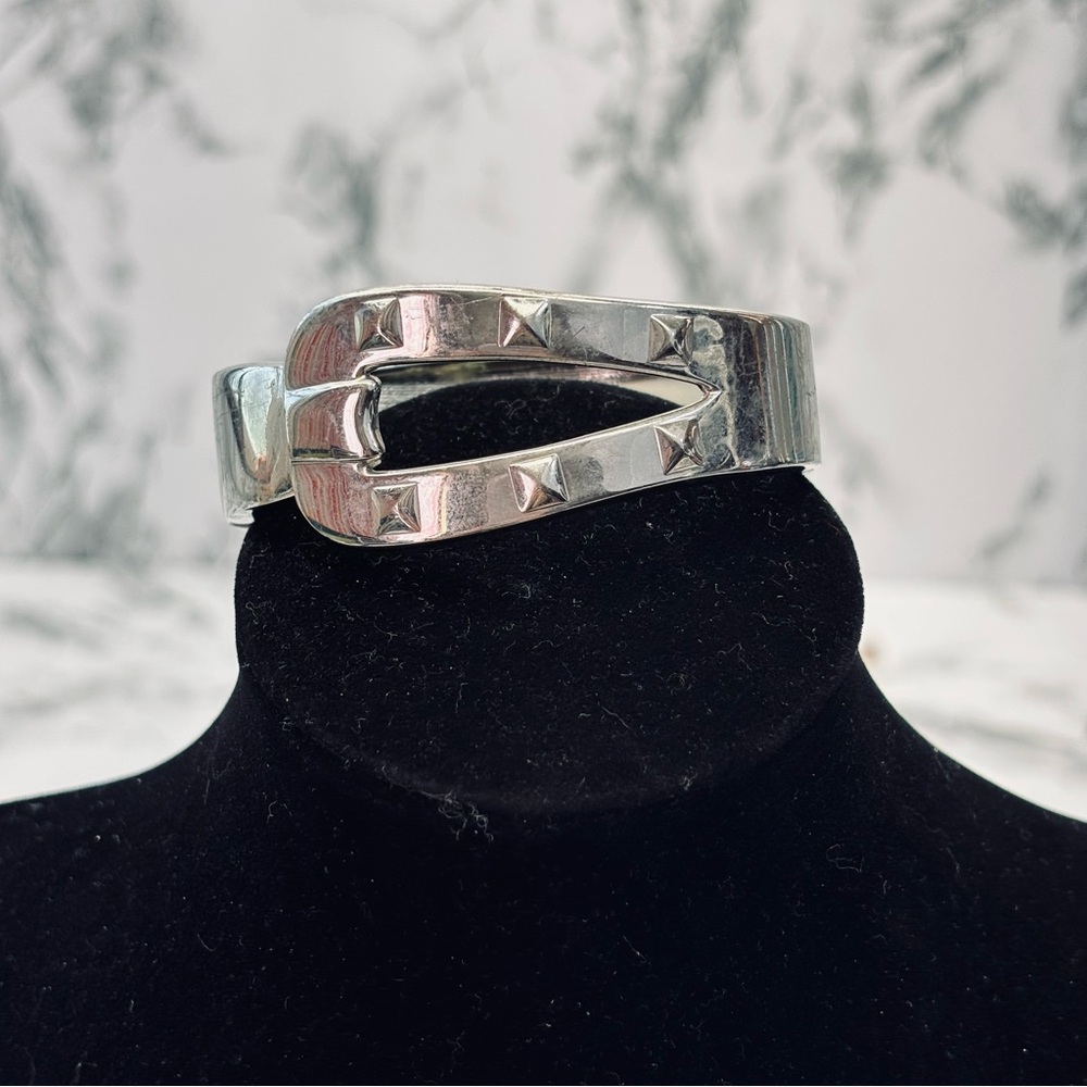 Vintage Silver bohemian Stackable Bracelet with Studded Design